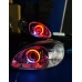 Фары тюнинг DAEWOO LANOS с линзами и RGB ангельскими глазками